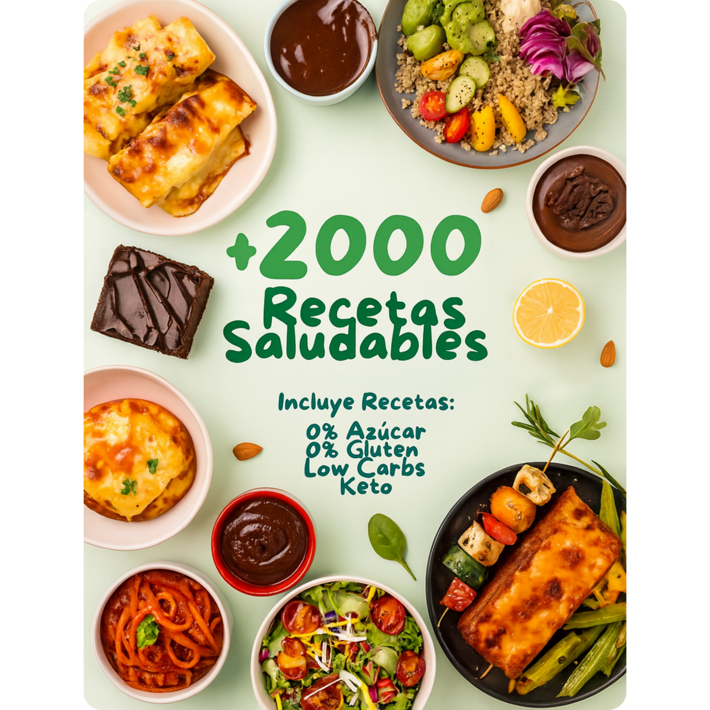 +2000 Organized Recipes (gluten-free, sugar-free and high in protein) + Gifts!